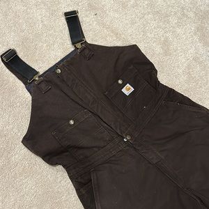 Carhartt for women quilted bib overalls on brown